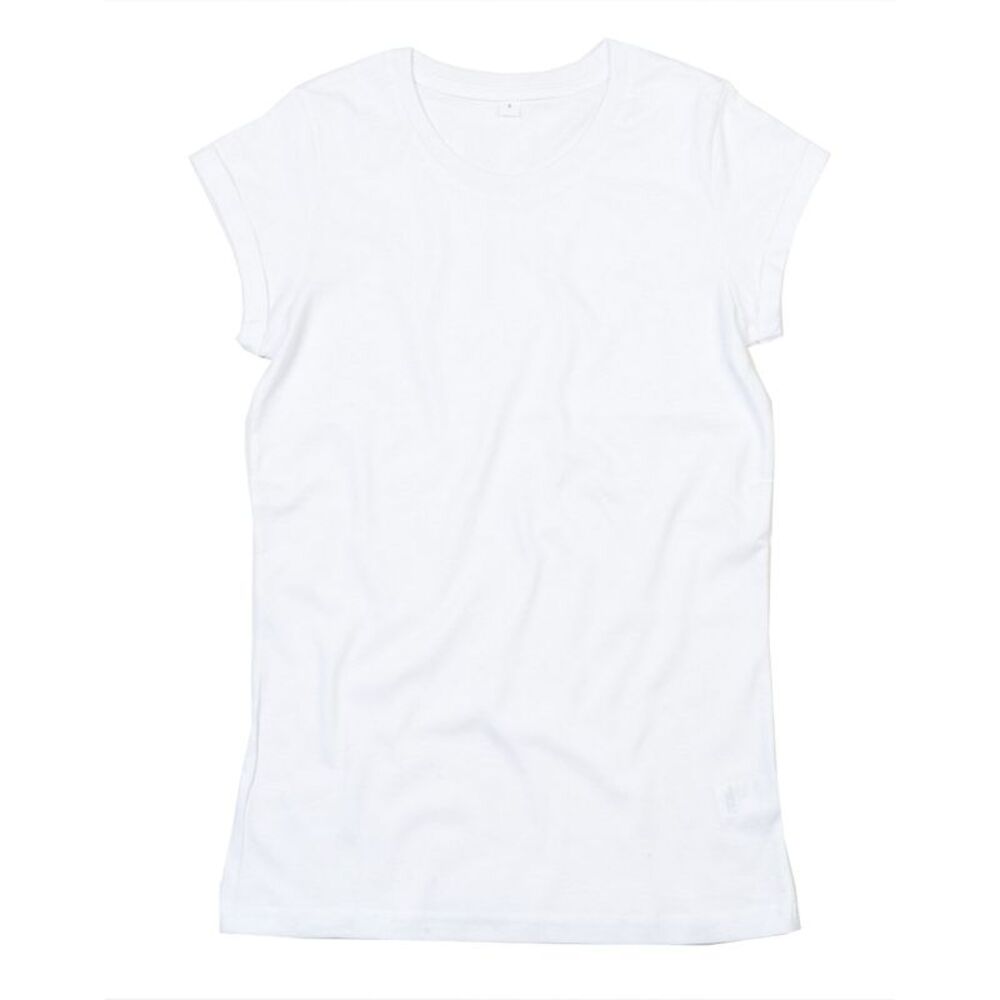 Mantis Womens/Ladies Roll Sleeve Tee / White